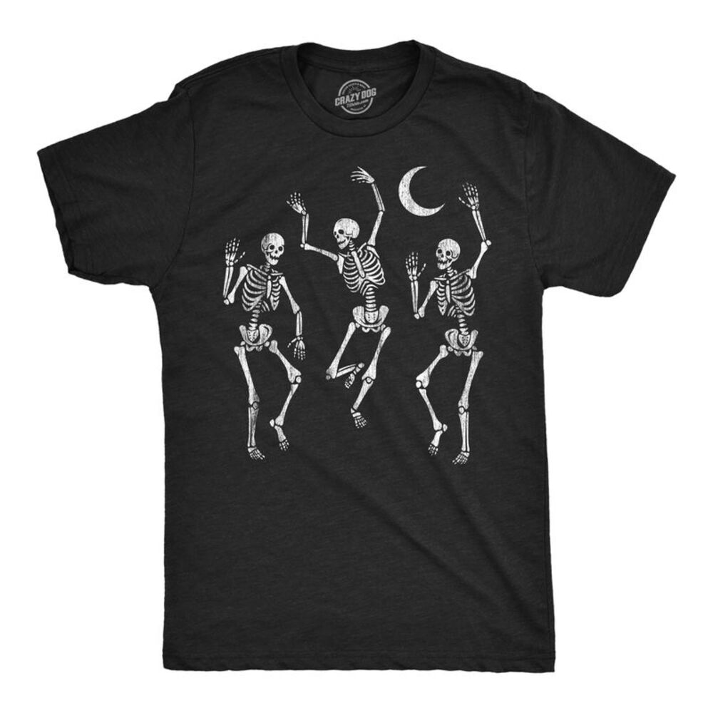 Mens T Shirts Skeletons Dancing Under Moon Halloween Tee For Men